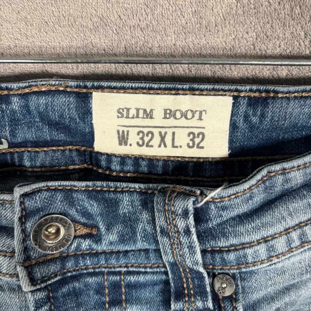 TK Axel Jeans Mens‎ Size 32x32 fits 34x31 Slim Boot Light Wash Denim
